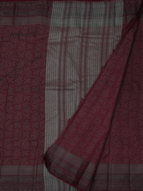 

Pothys Magenta & Silver-Coloured Jute Silk Printed Saree