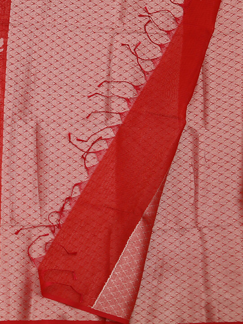 

Pothys Red Woven Design Supernet Saree