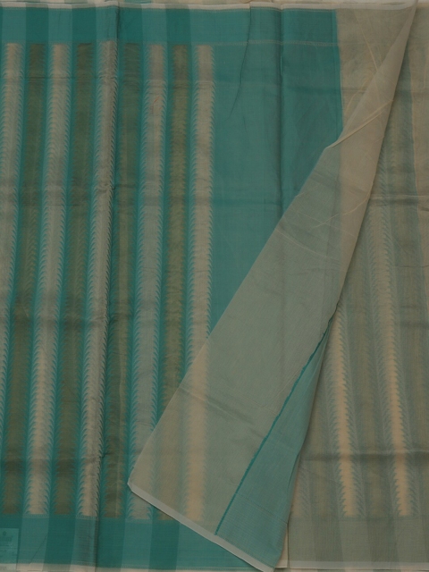 

Pothys Green & Cream-Coloured Jute Cotton Printed Saree