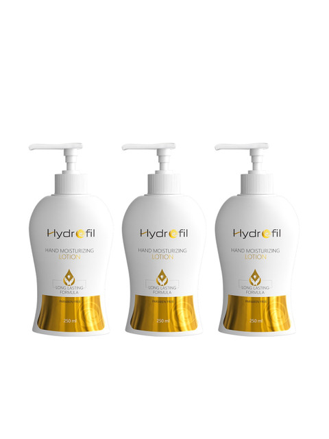 

HYDROFIL Set of 3 Hand Moisturizing Lotion with Long Lasting Formula 250 ml each, White