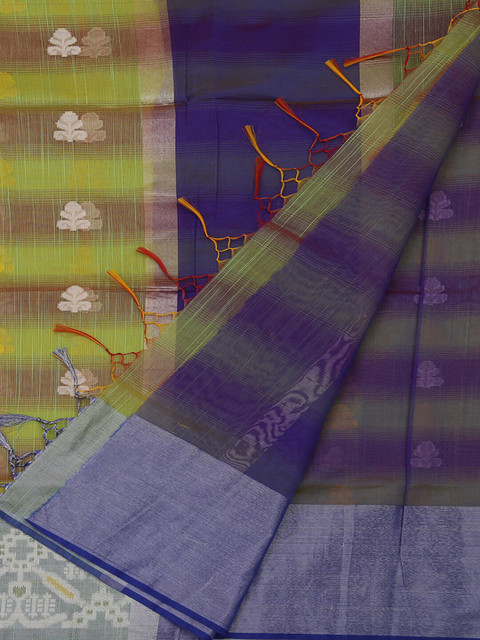 

Pothys Purple & Green Cotton Blend Woven Design Saree