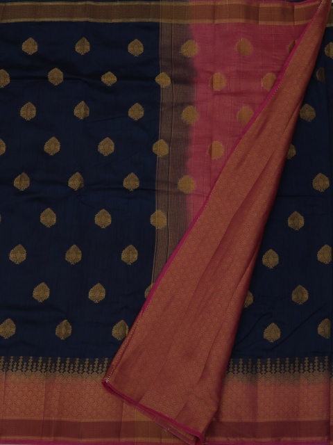 Pothys Navy Blue Woven Design Jute Silk Saree