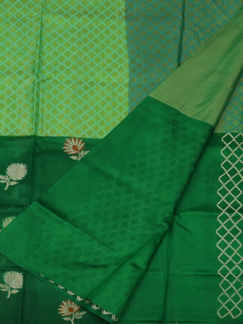 

Pothys Green Woven Design Jute Silk Saree