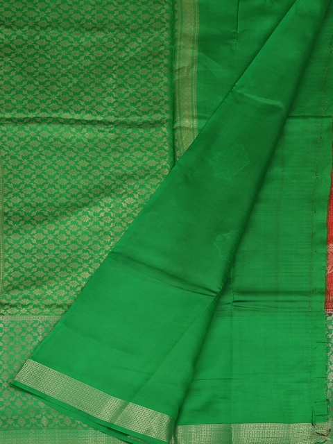 

Pothys Red & Green Jute Silk Woven Design Saree