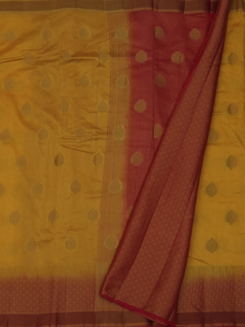 

Pothys Yellow & Gold Jute Silk Woven Design Saree