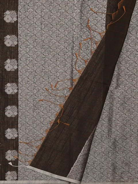 Pothys Brown Woven Design Cotton Blend Saree