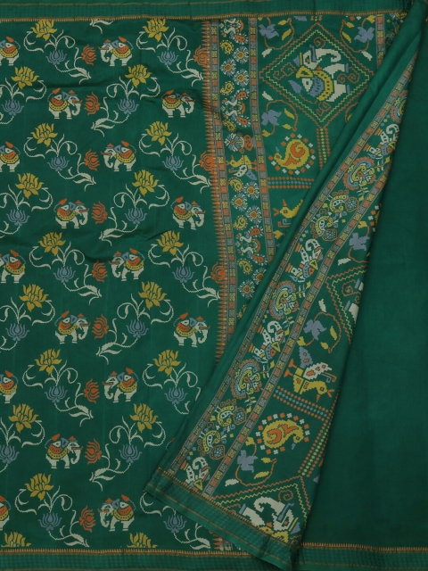 

Pothys Green Printed Jute Silk Saree