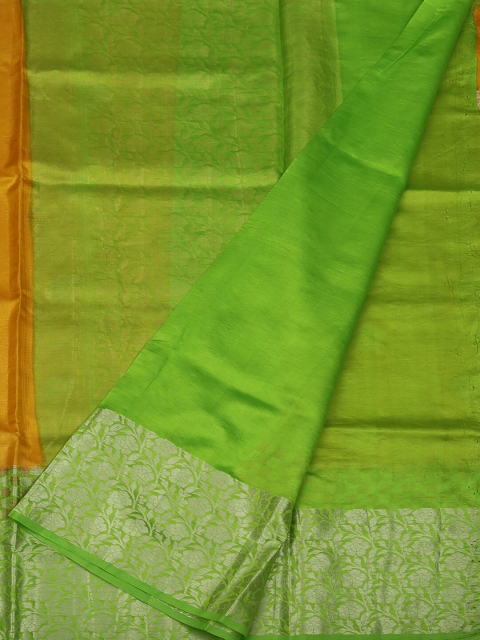 

Pothys Yellow & Green Jute Silk Woven Design Saree
