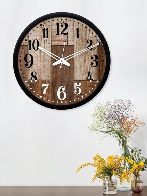 

RANDOM Brown Round Printed Analogue Wall Clock (30.48 cm x 30.48 cm)