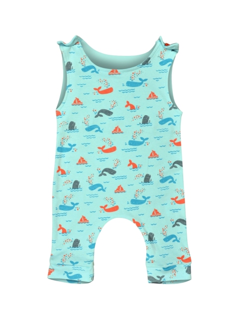

The Flybees Kids Blue Printed Rompers