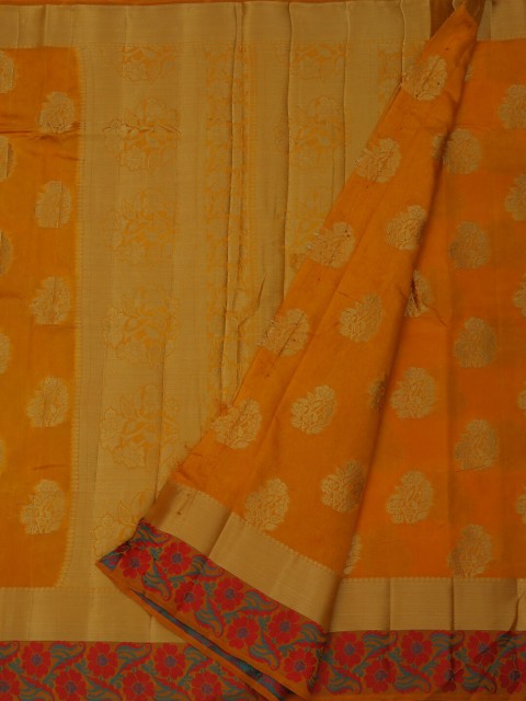 

Pothys Mustard Yellow Woven Design Jute Silk Saree