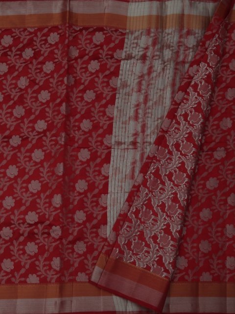 

Pothys Red & Grey Jute Silk Woven Design Saree