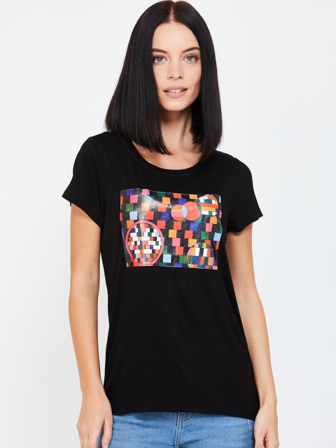 

Fame Forever by Lifestyle Women Black & Yellow Printed Top