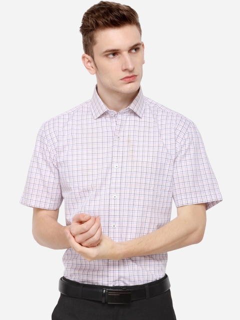 

JADE BLUE Men Pink Regular Fit Checked Formal Shirt