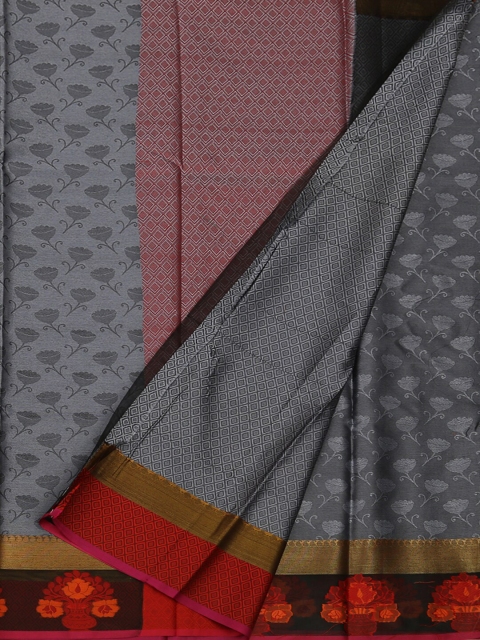 

Pothys Grey Woven Design Jute Silk Saree