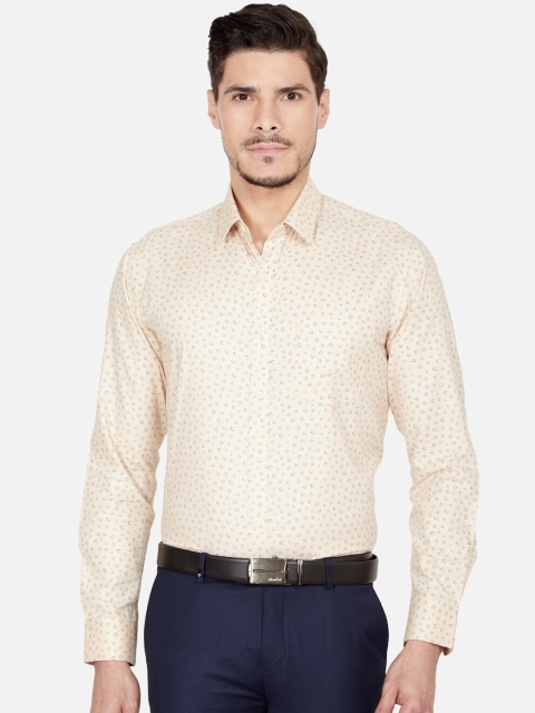 

Oxemberg Men Beige Slim Fit Printed Formal Shirt