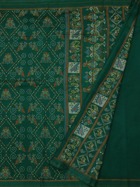 

Pothys Green Printed Jute Silk Saree