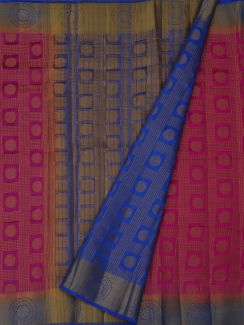 

Pothys Pink & Blue Jute Silk Woven Design Saree