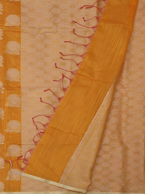 

Pothys Mustard Yellow Woven Design Cotton Blend Saree