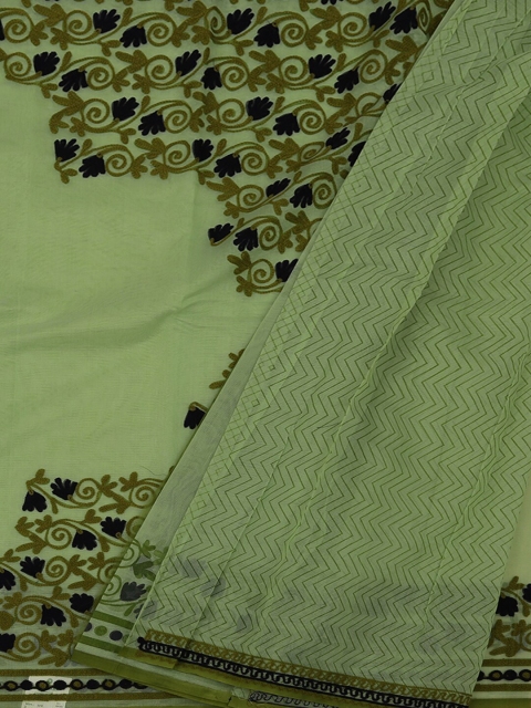 

Pothys Green Solid Supernet Saree