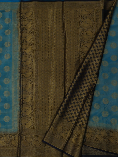 

Pothys Blue Woven Design Jute Silk Saree