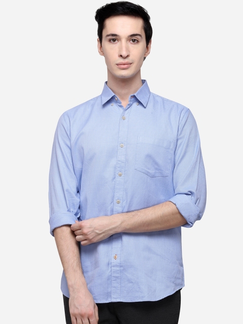 

JADE BLUE Men Blue Tailored Fit Solid Casual Shirt
