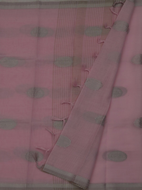 

Pothys Lavender & Grey Linen Blend Printed Saree