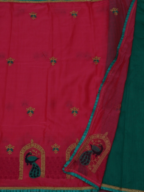

Pothys Pink Embroidered Poly Georgette Saree