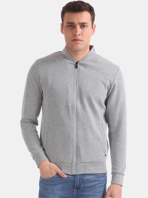 

Arrow Men Grey Solid Bomber Jacket