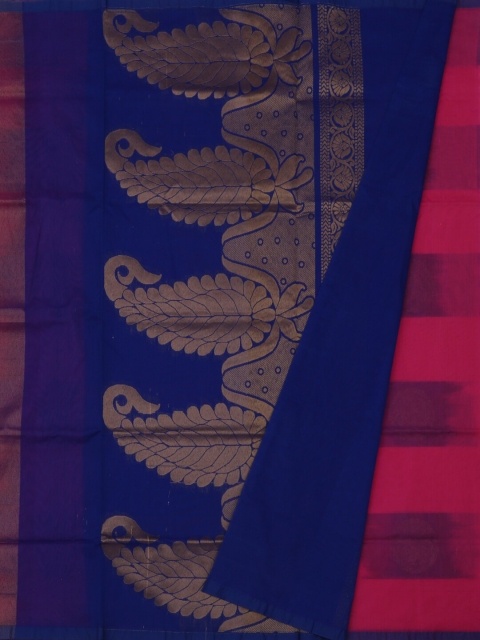 

Pothys Pink & Blue Silk Cotton Woven Design Saree