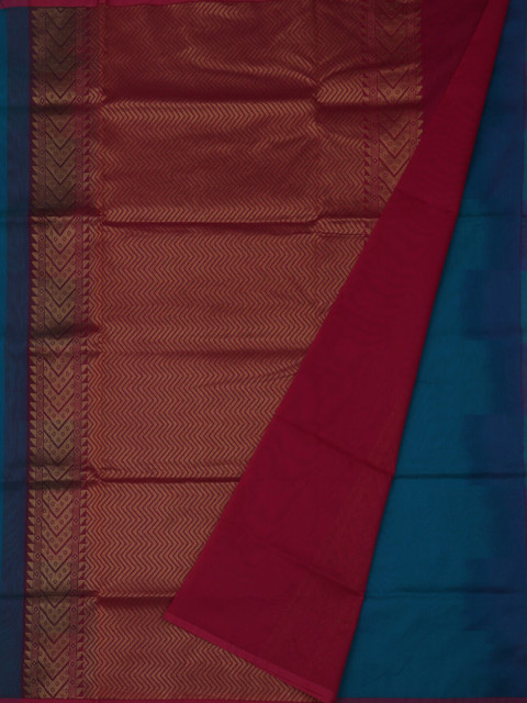 

Pothys Blue & Maroon Silk Cotton Woven Design Saree