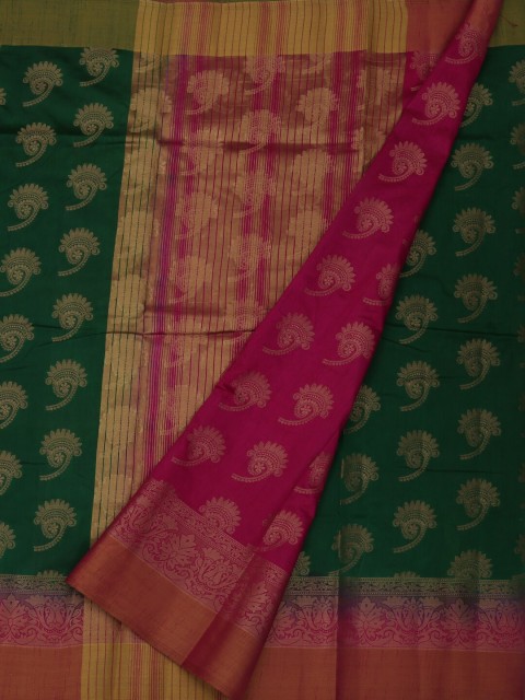 

Pothys Green & Gold-Coloured Jute Silk Woven Design Saree