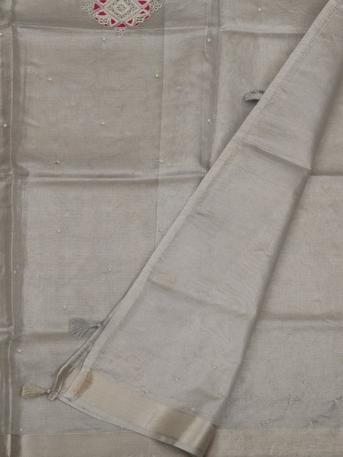 

Pothys Grey Woven Design Art Silk Saree