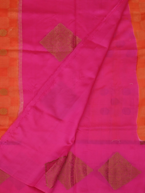 

Pothys Orange & Pink Jute Silk Woven Design Saree