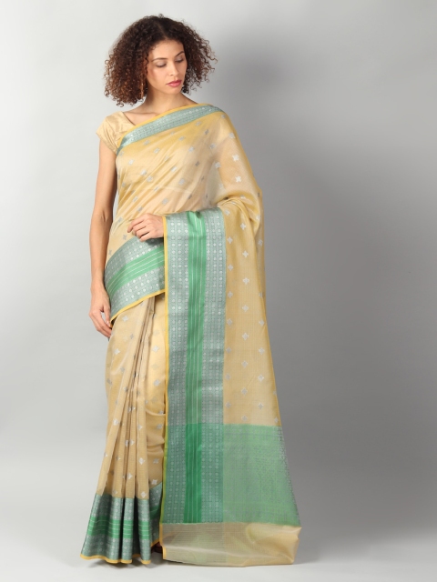 

EthnicRoom Beige & Silver Silk Cotton Woven Design Banarasi Saree