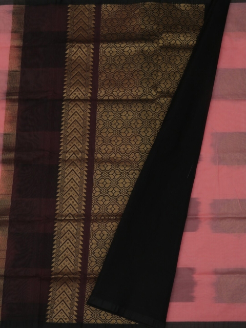 

Pothys Pink & Black Silk Cotton Woven Design Saree