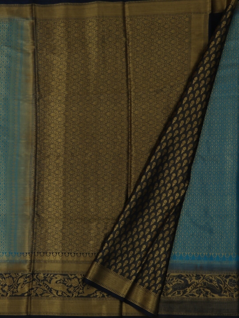

Pothys Blue & Gold-Toned Jute Silk Woven Design Saree