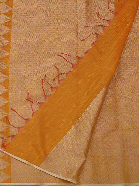 

Pothys Orange Woven Design Cotton Blend Saree