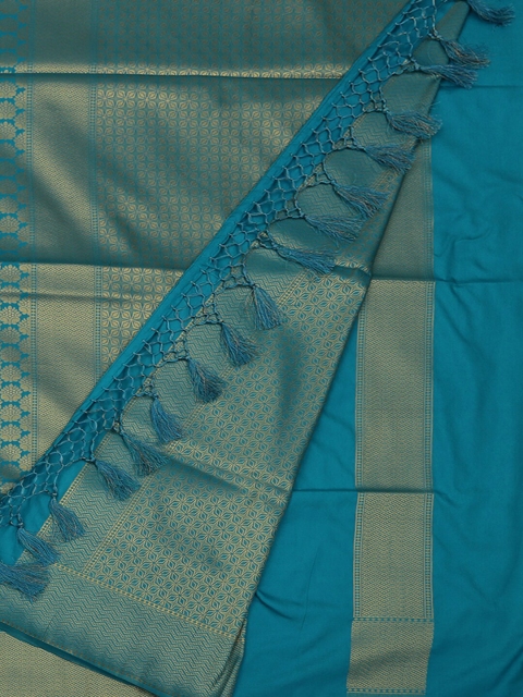

Pothys Blue & Gold-Toned Art Silk Woven Design Saree