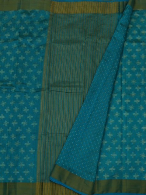 

Pothys Blue & Green Jute Silk Printed Saree