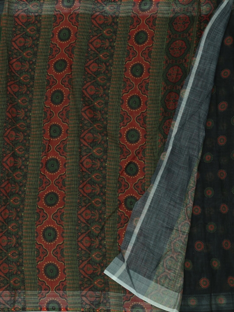 

Pothys Green & Brown Pure Linen Woven Design Saree
