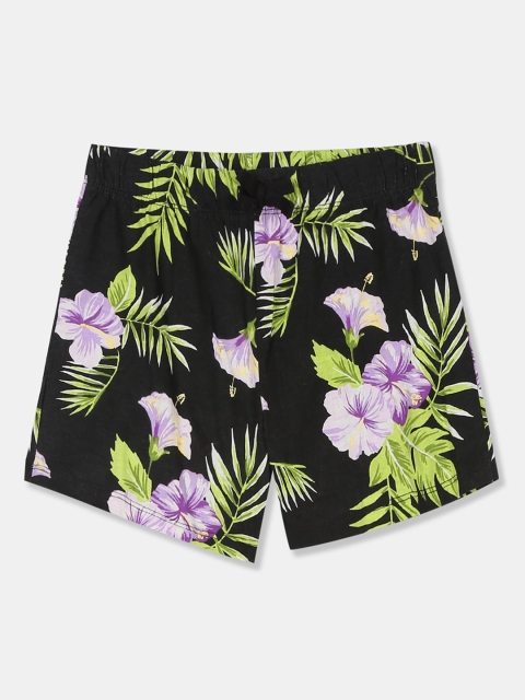 

The Childrens Place Girls Black Printed Regular Fit Regular Sustainable Shorts