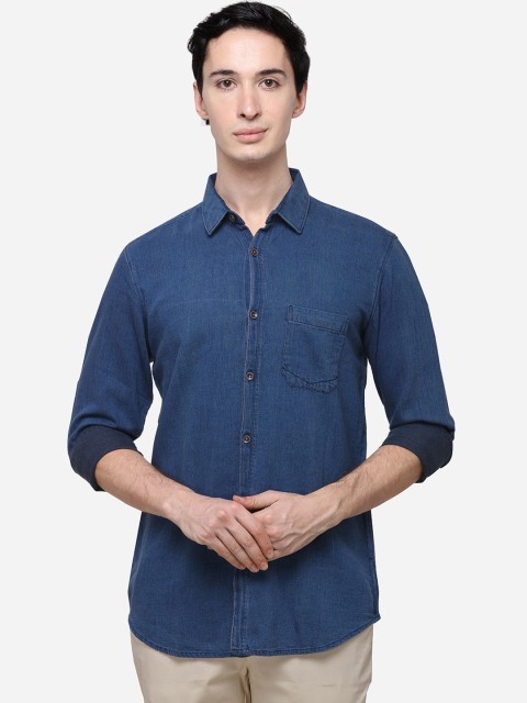 

JADE BLUE Men Navy Blue Slim Fit Solid Casual Shirt