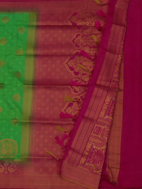 

Pothys Green & Pink Jute Silk Woven Design Saree