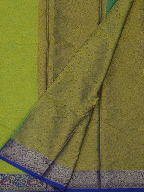 

Pothys Green & Gold Jute Silk Woven Design Saree