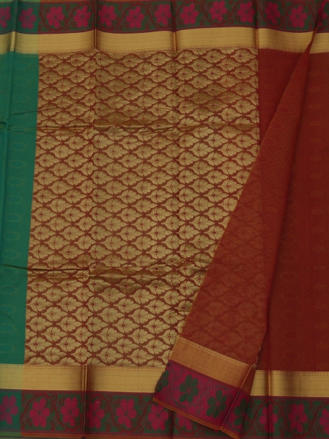 

Pothys Green & Maroon Silk Cotton Woven Design Saree