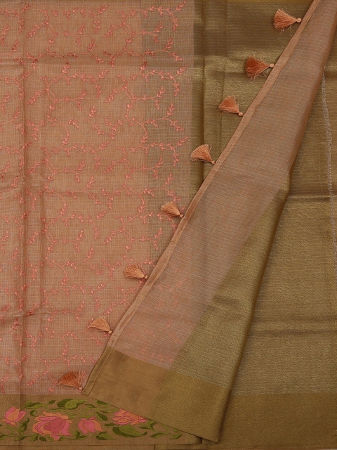 

Pothys Peach-Coloured Woven Design Art Silk Saree