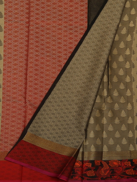 

Pothys Brown Woven Design Jute Silk Saree