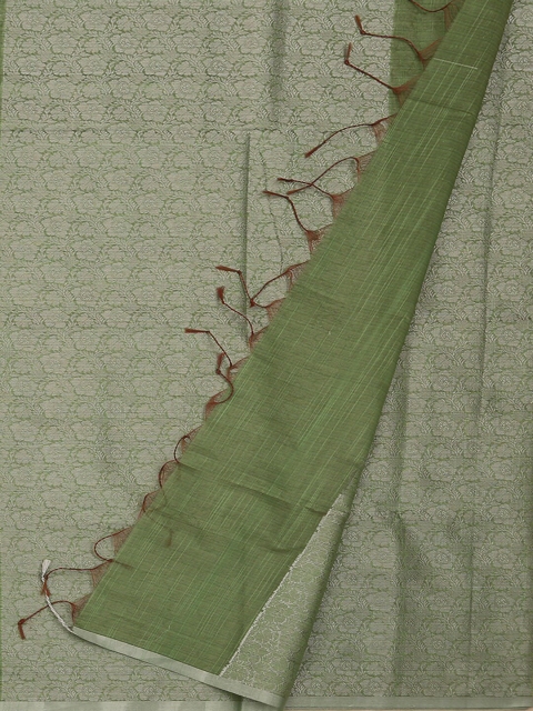 

Pothys Green & Off-White Cotton Blend Woven Design Saree