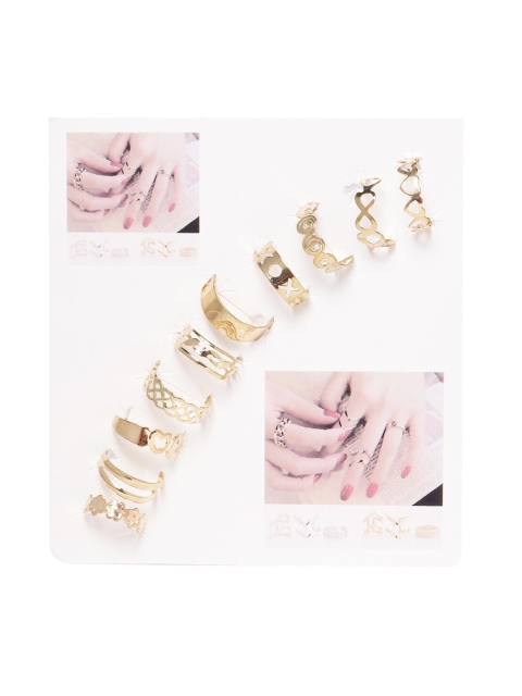 

Blueberry Women Set of 10 Gold-Plated Metal Cut-Off Rings